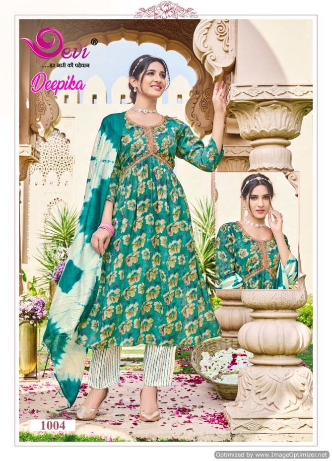 Deepika Vol 1 By Devi Alia Cut Rayon Cotton Kurti With Bottom Dupatta Wholesale Market
